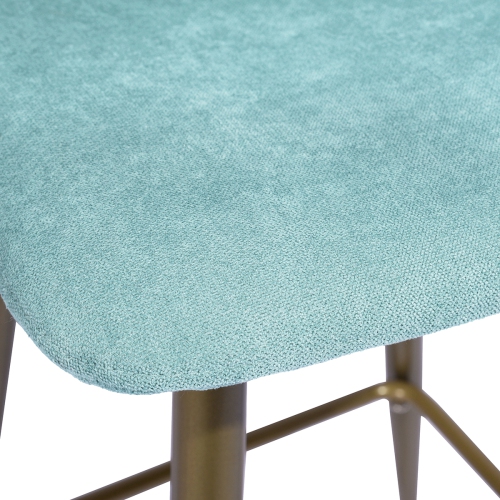 HOMY CASA Modren 29 Inch Bar Stools Set of 2, Stools for Kitchen Bar, Mint Bar Stools with Back , Metal Frame Fabric Upholstered, Kitchen Stools for