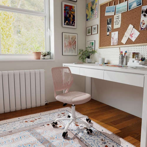 HOMY CASA  Office Desk Chair Mid-Back Adjustable Home Swivel Office Desk Chair (Dark Grey)