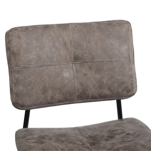 FurnitureR 24 Inch Counter Height Bar Stools Set of 2,Indoor Outdoor Sturdy Metal Frame Stools with Faux Leather Seat Barstools for Kitchen Island