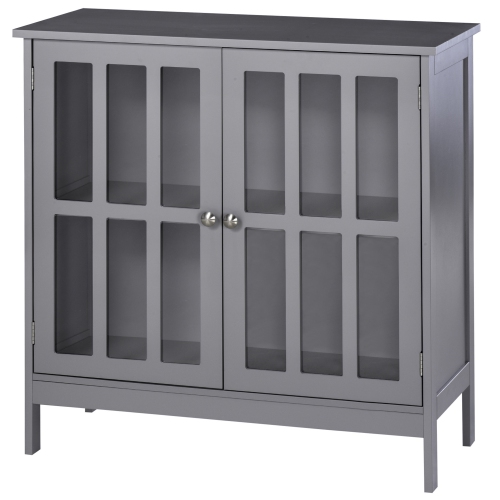 Kleankin – buffet buffet avec rangement, armoire de rangement de cuisine avec portes et tablettes, gris