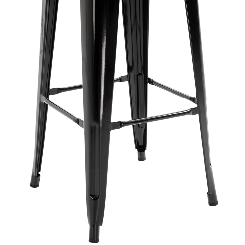 HOMCOM 30" Metal Bar Stools, Set of 4 Stacking Stools, Bar Height Kitchen Stools, Metal Chair with Removable Back for Kitchen Island, Pub, Bistro
