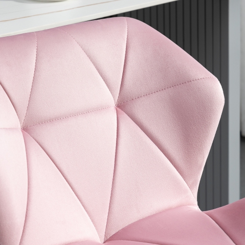 HOMCOM Adjustable Bar Stools Set of 2, Tufted Swivel Barstool with Back, Wide Seat and Footrest, Velvet Upholstered Bar Chairs for Kitchen, Dining