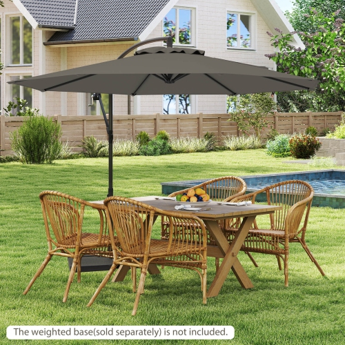 Costway 10 FT Patio Offset Umbrella w/8 Ribs Cross Base Tilt