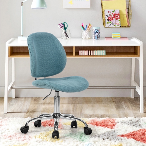 Chaise de bureau moderne en mailles FurnitureR à hauteur ajustable en tissu à dossier rembourré pour bureau à domicile