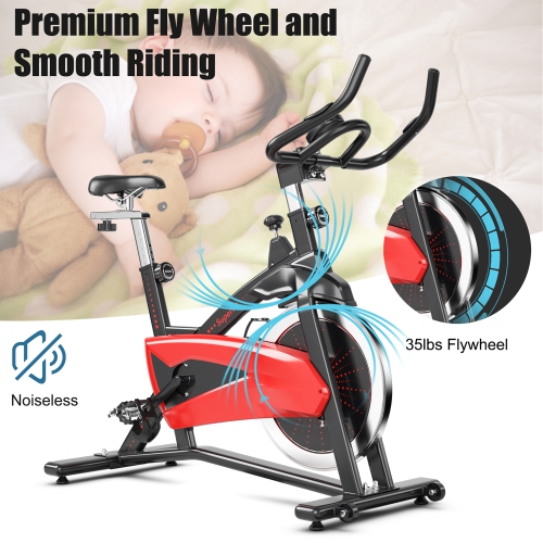 Superfit Magnetic Exercise Bike Fitness Cycling Bike W/35Lbs Flywheel Home Gym