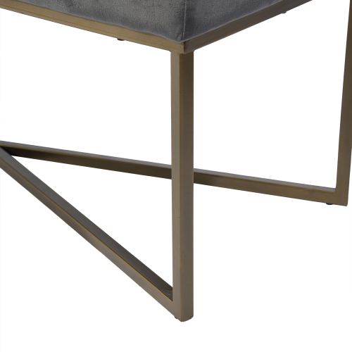 Banc recouvert de velours FurnitureR - GRIS