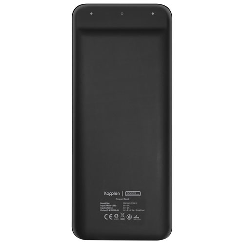 Kopplen Compact 20,000 mAh Dual USB Power Bank - Black
