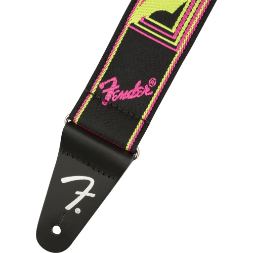 Fender Neon Monogram Guitar Strap - Yellow/Pink