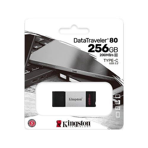 Kingston Digital DataTraveler 80 256GB USB 3.2 + USB-C Flash Drive