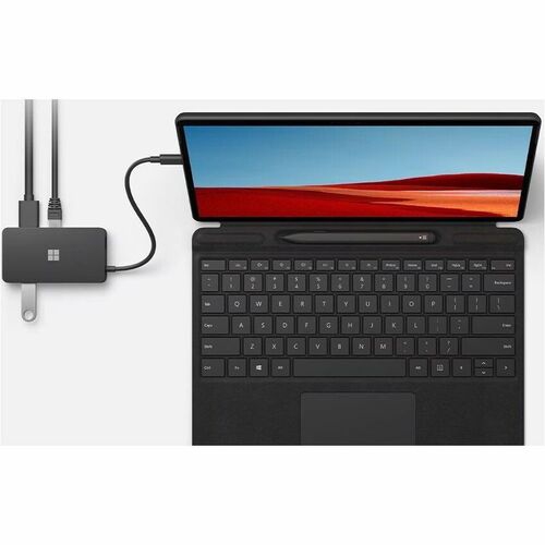 Concentrateur de voyage USB-C avec fil pour Surface de Microsoft - Noir -