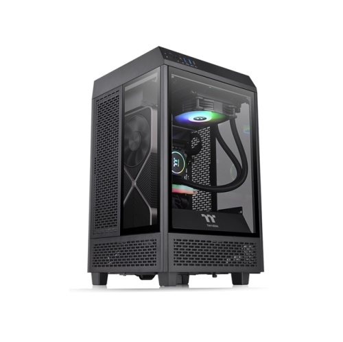 Thermaltake CS CA-1R3-00S1WN-00 The Tower 100 Mini Tower 3x4mm tempered glass Black Retail