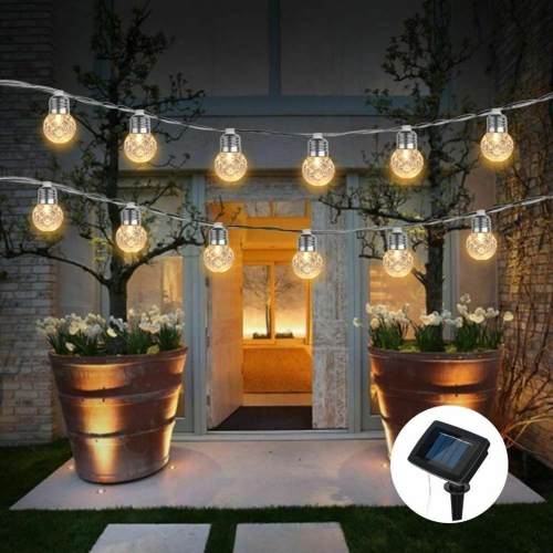 Solar Powered String Lights, 20 LED Clear Ball Waterproof Outdoor Lights, CA SLR
