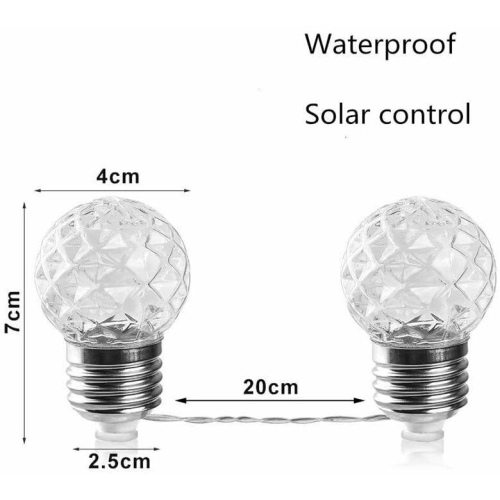 Solar Powered String Lights, 20 LED Clear Ball Waterproof Outdoor Lights, CA SLR