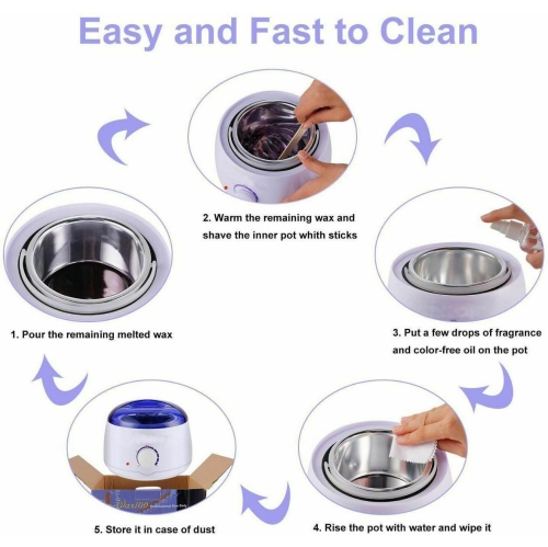 New Wax Warmer Hair Removal Kit with Hard Wax Beans and Wax Applicator Sticks CA