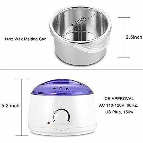 New Wax Warmer Hair Removal Kit with Hard Wax Beans and Wax Applicator Sticks CA