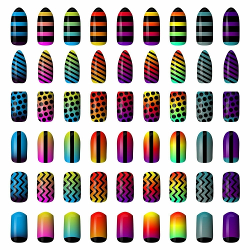 288 Pieces 96 Designs Nail Vinyls Nail Stencil Sticker Sheets Set for Nail Art