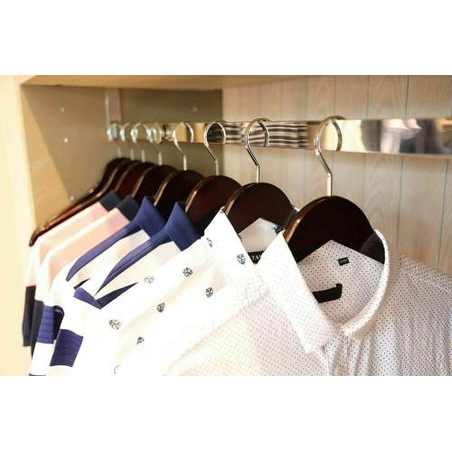 5PCS Wooden Clothes Suit Hangers Pant Coat W/ Cut Notches Trouser Rack Wardrobe