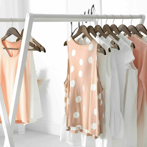 5PCS Wooden Clothes Suit Hangers Pant Coat W/ Cut Notches Trouser Rack Wardrobe