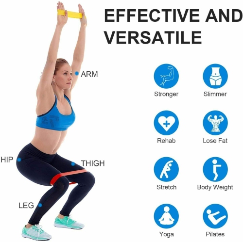 Ensemble de 5 bandes élastiques pour entraînement intense Booty Bands Gym de yoga Resistance Fitness