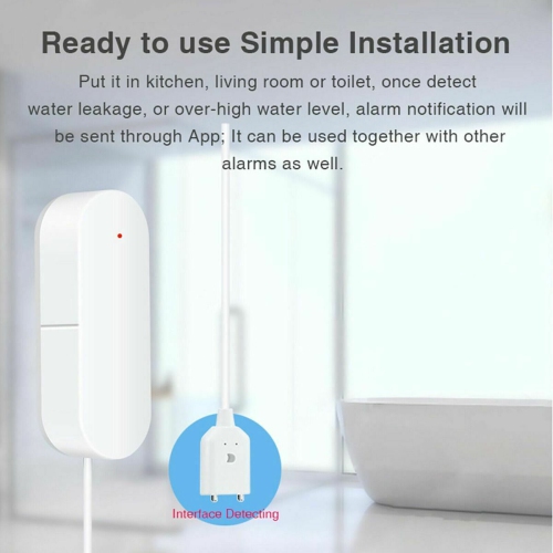 Tuya Smart WiFi Water Leak Sensor Flood Leakage Level Alarm Overflow Detector CA