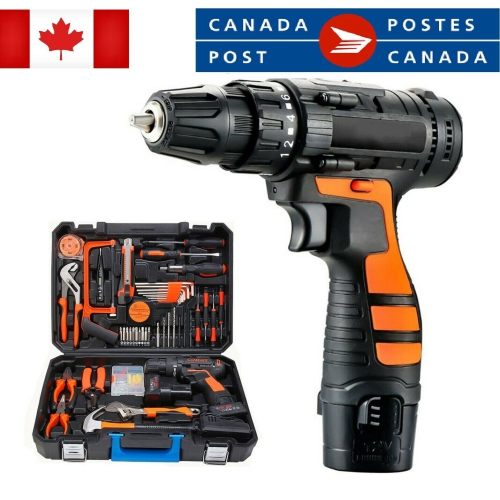 112pcs Power Tool Combo Kit Accessories Toolbox Household cordless Repair wood