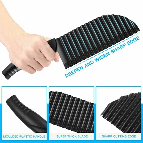 Chip Steel Dough Knife Potato Wavy Slicer Kitchen Vegetable Crinkle Cutter Blade