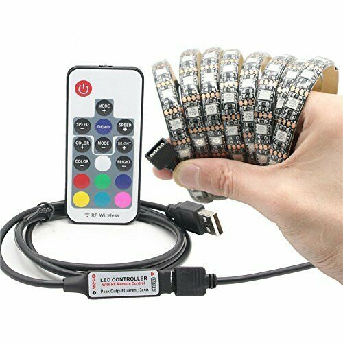 5V USB LED Light RGB 5050 60Led 3M Controller Led Strip Tape Lamp TV Backlight