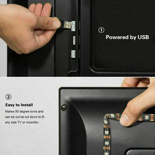 Bandes lumineuses à DEL pour téléviseur rétroéclairage 3M RVB USB MULTICOLORE CHANGEANT pour le téléviseur