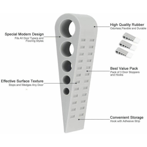 Security Stop Rubber Door Stoppers Wedge With Holder Office Heavy Doors Carpet