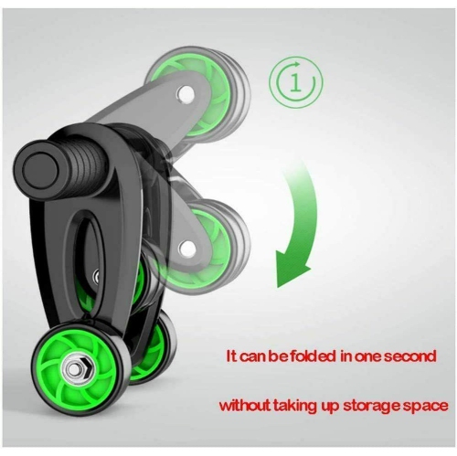 Ab Roller Machine Gymwar Fitness 4 wheeler Home Workout Exercise Equipment Green