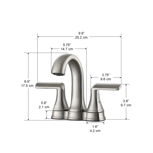 Ancona Arezzo Deck Mount Bathroom Faucet in Brushed Nickel