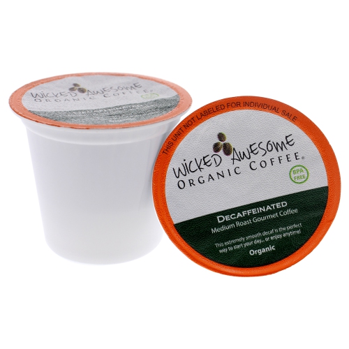 Wicked Awesome Organic Decaffeinated Roast Gourmet Coffee by Bostons Best for Unisex - 32 Cups Coffee