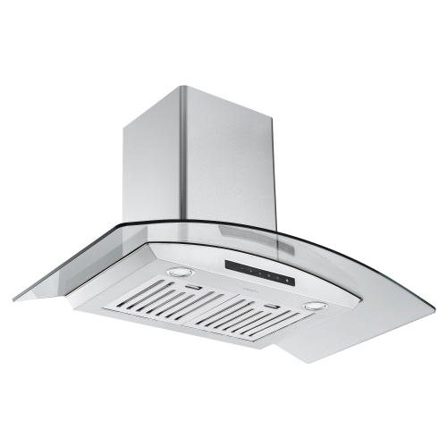 ANCONA  Gcl636 36 In. Wall Mount Glass Canopy Range Hood In Stainless Steel With Night Light Feature
