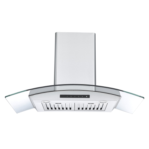Ancona GCL636 36 in. Wall Mount Glass Canopy Range Hood in Stainless Steel with Night Light Feature