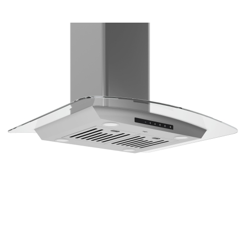 Ancona Noturna IG 30" Island Glass Canopy Range Hood with Night Light Feature&nbsp;in Stainless Steel