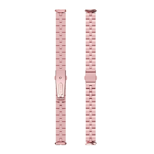 StrapsCo Stainless Steel Metal Watch Band Strap for Fitbit Luxe - Pink Gold