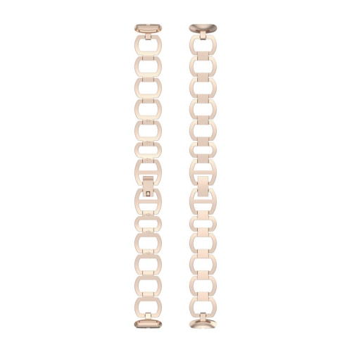 StrapsCo Metal Alloy Link Jewelry Watch Bracelet Band for Fitbit Luxe - Retro Gold