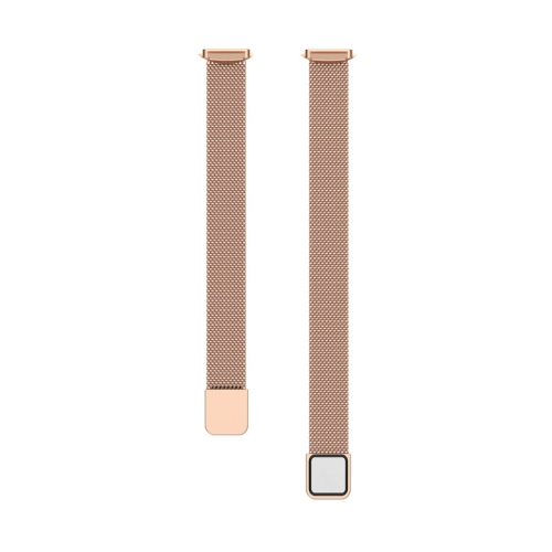 StrapsCo Stainless Steel Mesh Watch Band for Fitbit Luxe - Rose Gold