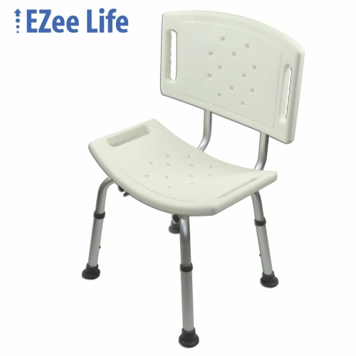 EZee Life Bath Seat w/Back - Tool Free Assembly