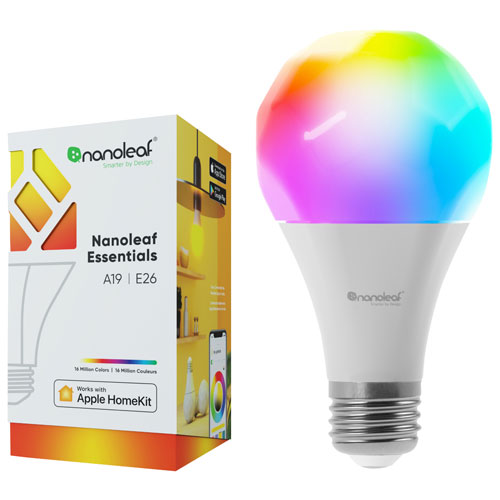 Ampoule DEL intelligente A19 60 W Essentials de Nanoleaf - Blanc et couleur