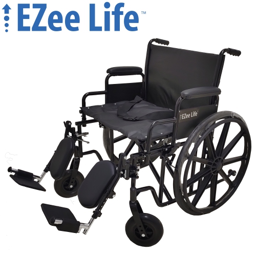 EZEE LIFE  Heavy Duty Wheelchair - 24" - 500 Lb Capacity (Ch1095-24+)