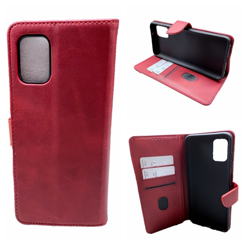 TopSave Portefeuille Folio Flip en Cuir avec Fente pour Carte à Clip Magnétique Etui pour Samsung Galaxy A02s, Rouge
