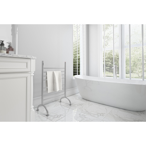 Ancona Essentia OBT 8 Bar Towel Warmer with Integrated On-Board Timer in Brushed Stainless Steel