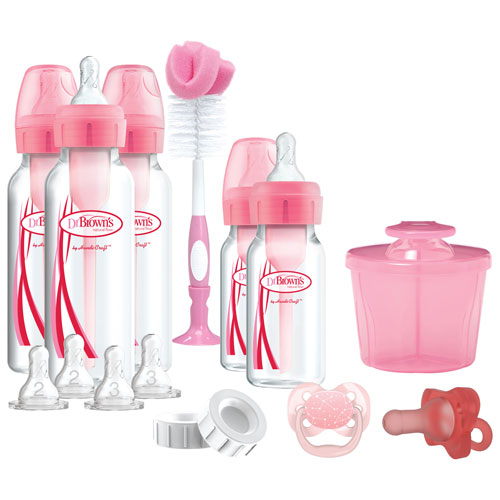 Dr. Brown's Complete Options+ Infant Starter Baby Bottle Set - Pink