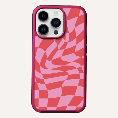 MagSafe iPhone 14 Pro Max Pink Swirl Checkerboard Print Case | Best Buy ...