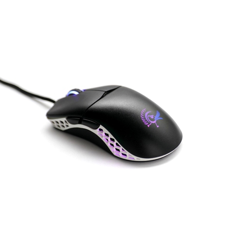 Ducky Feather ARGB Ambidextrous Gaming Mouse Lightweight 65g, Black & White