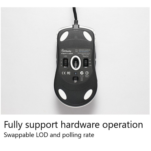 Ducky Feather ARGB Ambidextrous Gaming Mouse Lightweight 65g, Black & White