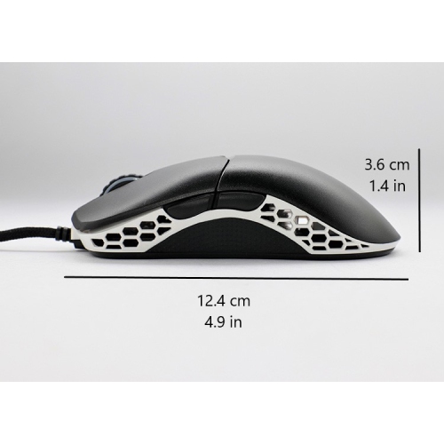 Ducky Feather ARGB Ambidextrous Gaming Mouse Lightweight 65g, Black & White