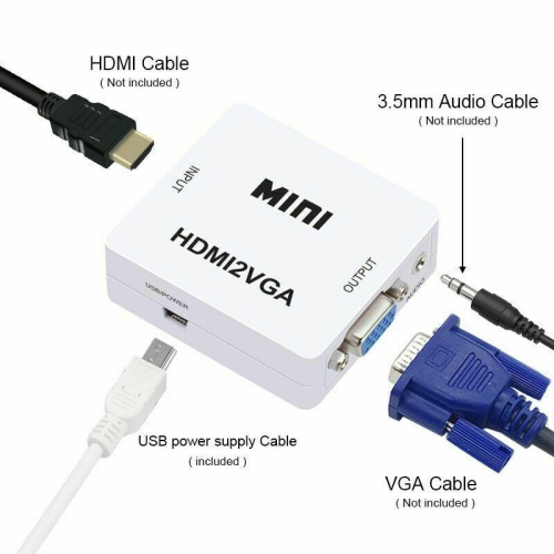 Mini HDMI to VGA HDMI 2 VGA Adapter HD1080P HDTV Video for PC Laptop Converter