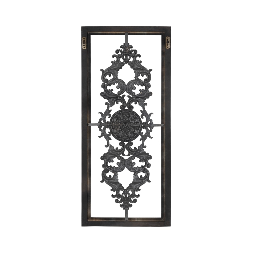 Distressed White And Turquoise Framed Scroll Metal Panel Best Canada - Metal Scroll Wall Decor Canada